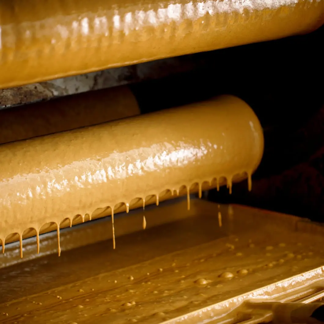 バウムクーヘンの製造過程