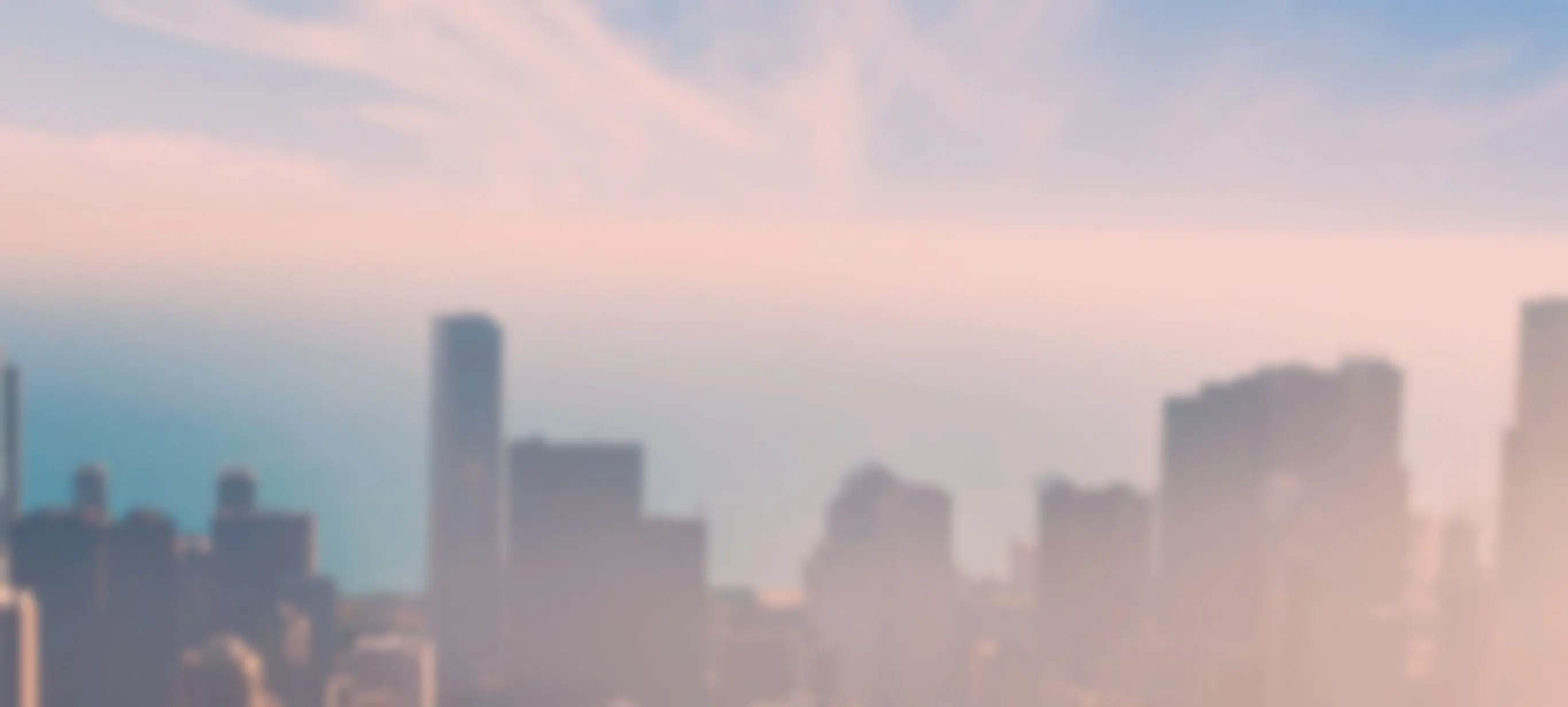 都会の風景がぼやけている様子